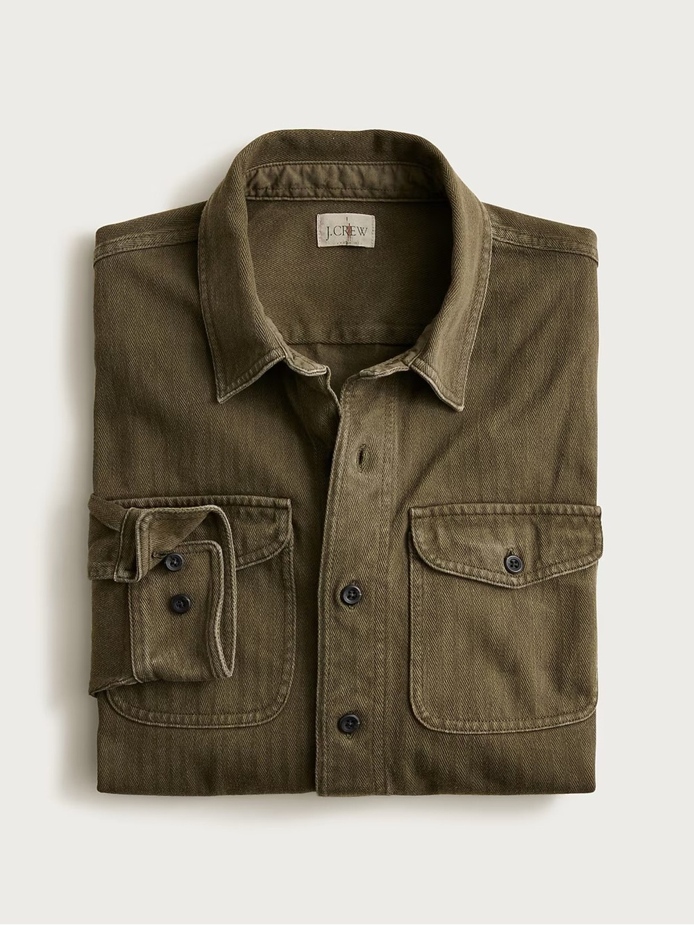 J. Crew Olive Green Lightweight Utility Shirt Jacket - Picture 6 of 8